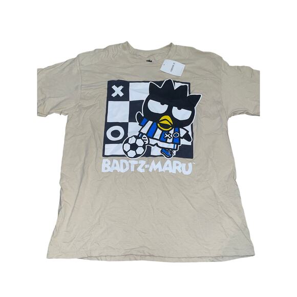NWT Forever 21 Hello Kitty & Friends Badtz Maru Soccer Graphic Tshirt Tan - Picture 2 of 3